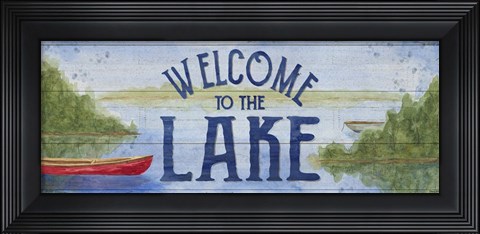 Framed Lake Living Panel I (welcome lake) Print