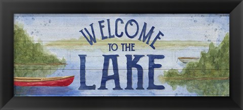 Framed Lake Living Panel I (welcome lake) Print