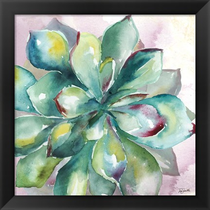 Framed Succulent Watercolor I Print