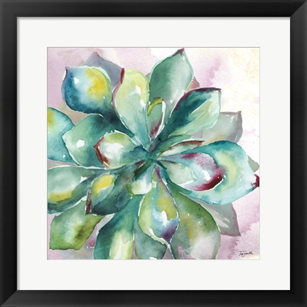 Framed Succulent Watercolor I Print