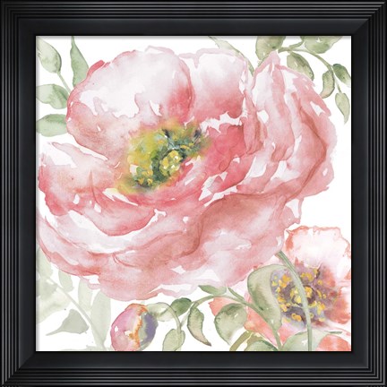Framed Poppy Romance I Print