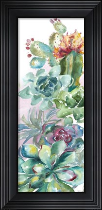 Framed Succulent Garden Panel I Print