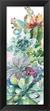 Framed Succulent Garden Panel I Print