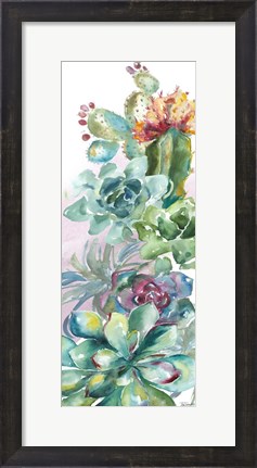 Framed Succulent Garden Panel I Print