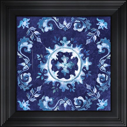 Framed Artisan Medallions Indigo II Print