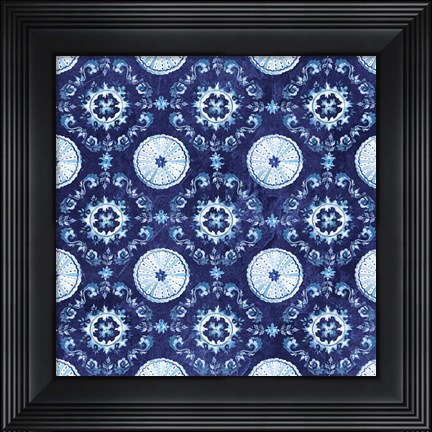 Framed Artisan Medallions Indigo III Print