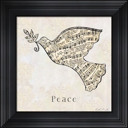 Framed Vintage Christmas Peace Print