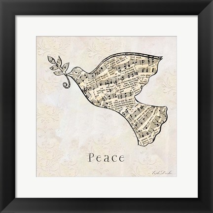 Framed Vintage Christmas Peace Print