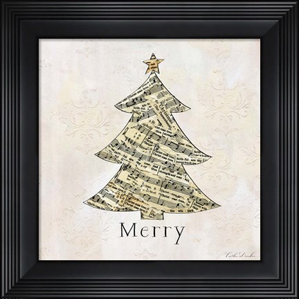 Framed Vintage Christmas Merry Print