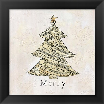 Framed Vintage Christmas Merry Print