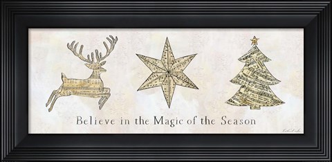 Framed Vintage Christmas Trio Panel Print