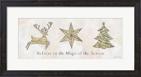 Framed Vintage Christmas Trio Panel Print