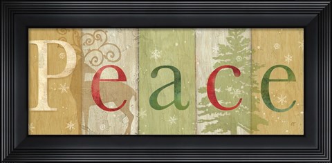Framed Peace Rustic Sign II Print