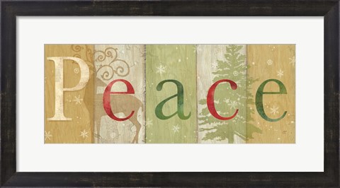 Framed Peace Rustic Sign II Print