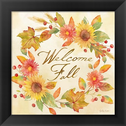 Framed Welcome Fall Square II -Be Grateful Print