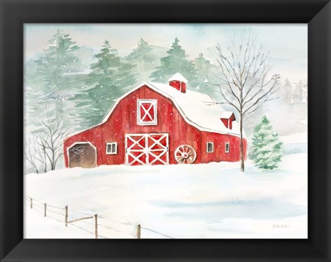 Framed Winter Farmhouse Print