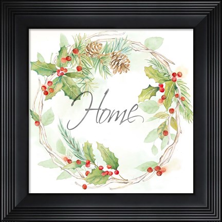 Framed Holiday Wreath Home Print