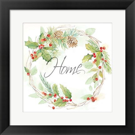 Framed Holiday Wreath Home Print