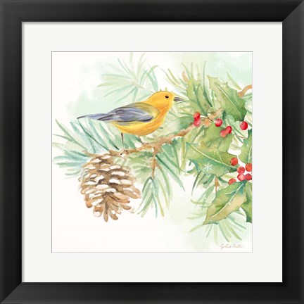 Framed Winter Birds I Warbler Print