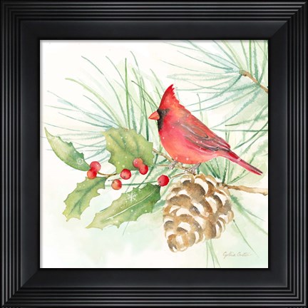 Framed Winter Birds IV Cardinal Print