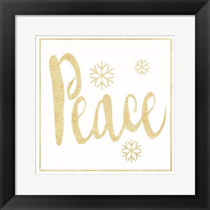 Framed Golden Peace I Print