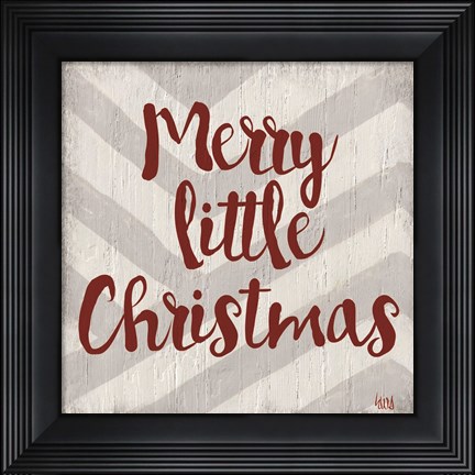 Framed Chevron Christmas I Print