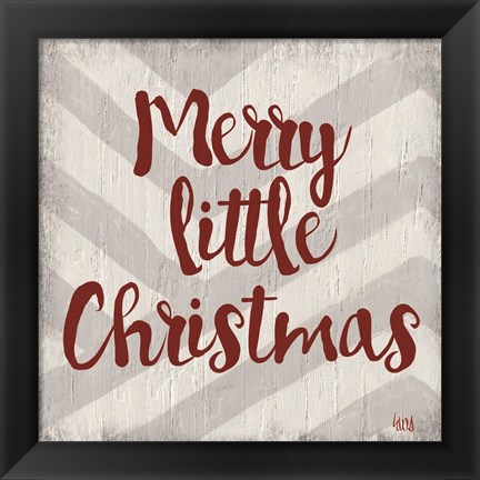 Framed Chevron Christmas I Print