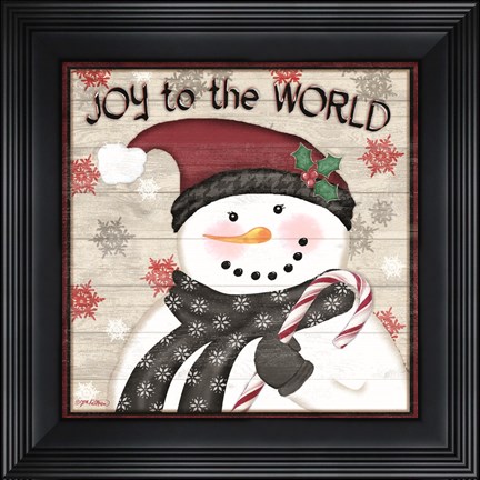 Framed Rustic Snowmen I Print