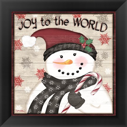 Framed Rustic Snowmen I Print