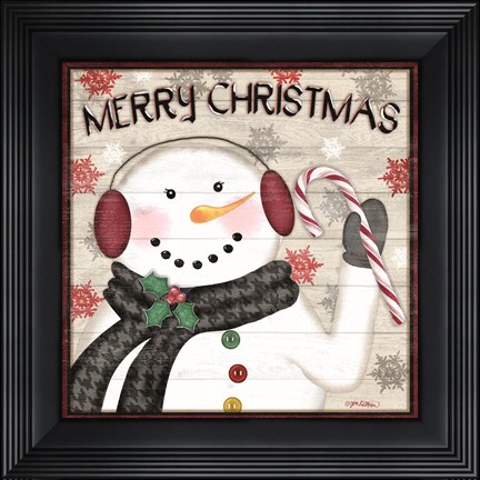 Framed Rustic Snowmen II Print