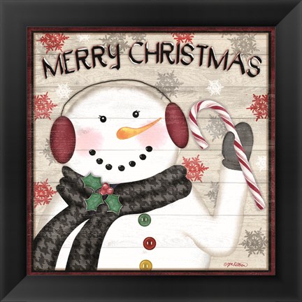 Framed Rustic Snowmen II Print