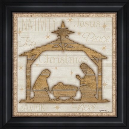 Framed Rustic Nativity Print