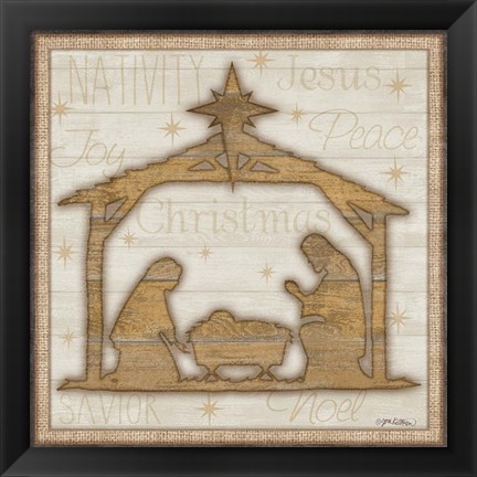 Framed Rustic Nativity Print