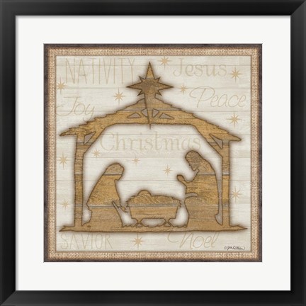 Framed Rustic Nativity Print