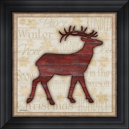 Framed Rustic Reindeer Print