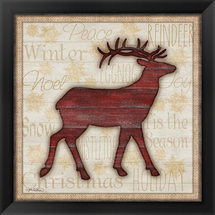 Framed Rustic Reindeer Print