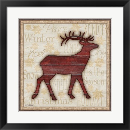 Framed Rustic Reindeer Print