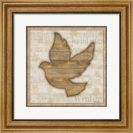 Framed Rustic Peace Dove Print