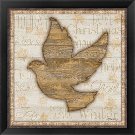 Framed Rustic Peace Dove Print