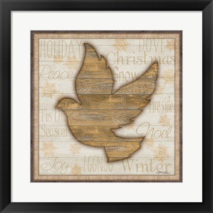 Framed Rustic Peace Dove Print