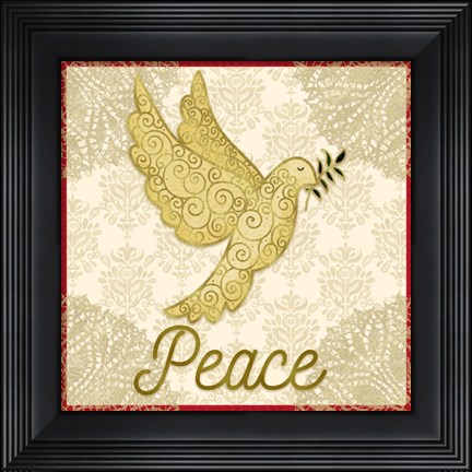 Framed Trim the Tree III with sentiments Print
