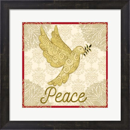 Framed Trim the Tree III with sentiments Print