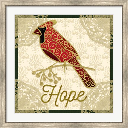 Framed Trim the Tree IV with sentiments Print