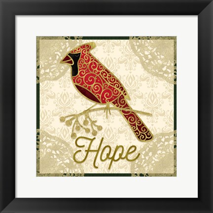 Framed Trim the Tree IV with sentiments Print