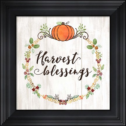 Framed Pumpkin Spice Harvest Blessings Print