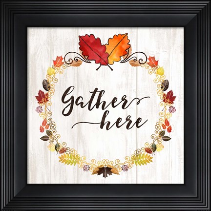 Framed Pumpkin Spice Gather Here Print