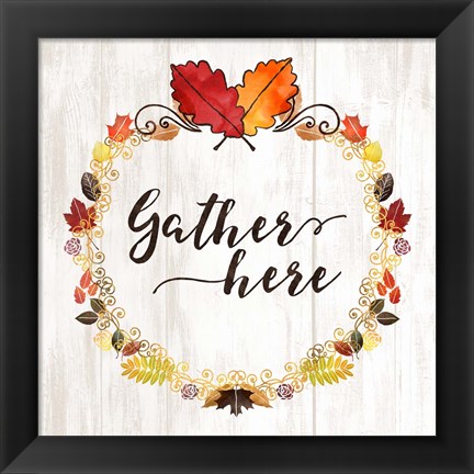 Framed Pumpkin Spice Gather Here Print