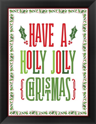 Framed Colorful Christmas with border I Print