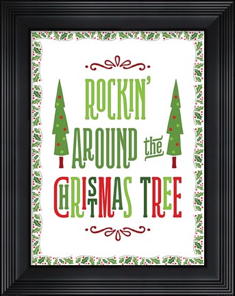 Framed Colorful Christmas with border II Print