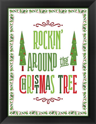 Framed Colorful Christmas with border II Print